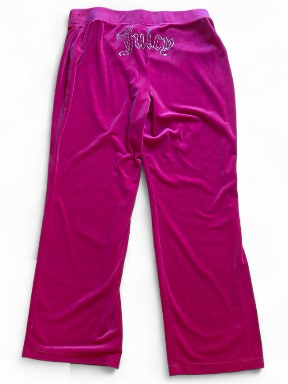 Juicy Couture Rhinestone Bling Pink Velour Track Pants Y2K Style Loungewear